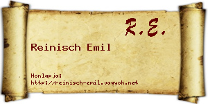 Reinisch Emil névjegykártya